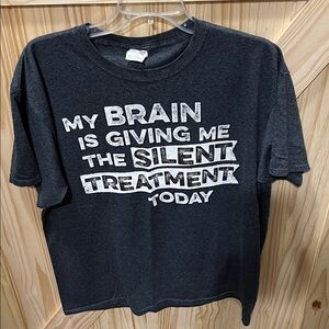 Dark Gray Graphic Tee with Bold Text